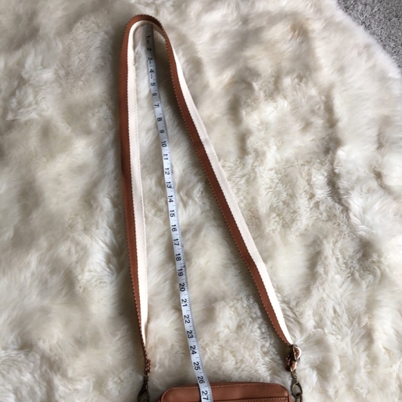 Thirty One Brown Vegan Leather Crossbody Brass Hardware - Picture 9 of 11